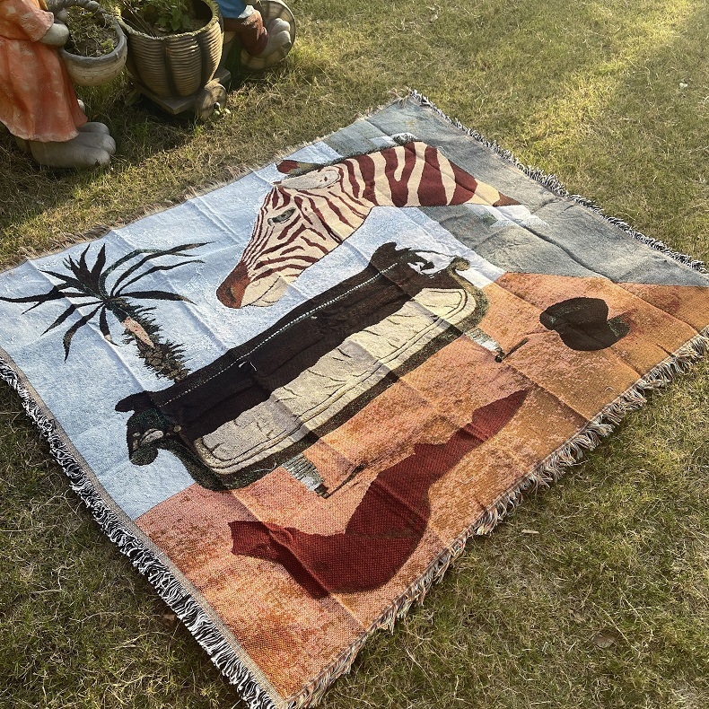 Pamut kötött pokróc aranyos mesefigurákkal, irodai pihenésre és kanapéra, egész éves használatra, súly 1,0–1,5 kg, testreszabható feldolgozás