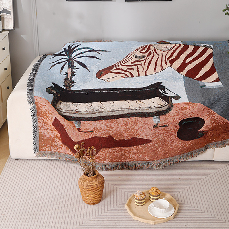 Pamut kötött pokróc aranyos mesefigurákkal, irodai pihenésre és kanapéra, egész éves használatra, súly 1,0–1,5 kg, testreszabható feldolgozás