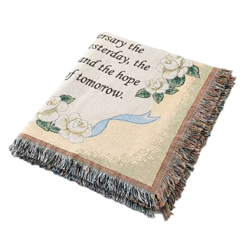 Гобленово одеяло — пасторален стил, смесен материал, мотив растения и цветя, тегло 300–499 г, подходящо за всички сезони