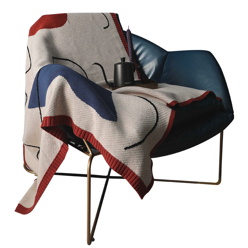 Keep Green Геометрично памучно одеяло за пролет и есен – за офисна дрямка и покривало за диван, персонализирана обработка