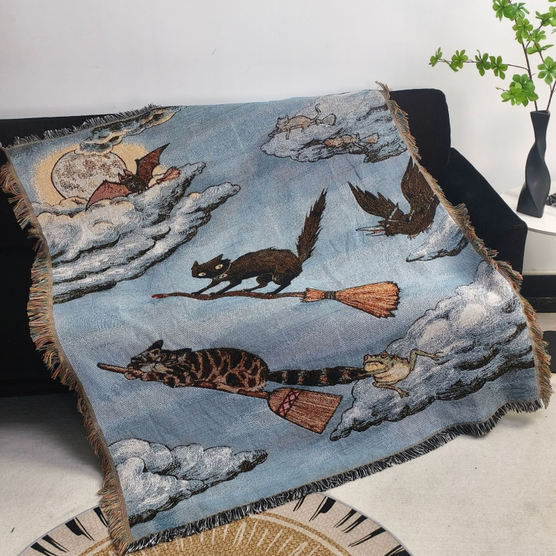 Japán stílusú egyszemélyes kanapéhuzat, prémium poliészter pléd Cartoon mintával, testreszabható, 300–499 g, minden évszakra