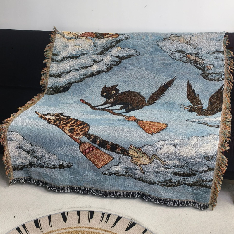 Japán stílusú egyszemélyes kanapéhuzat, prémium poliészter pléd Cartoon mintával, testreszabható, 300–499 g, minden évszakra