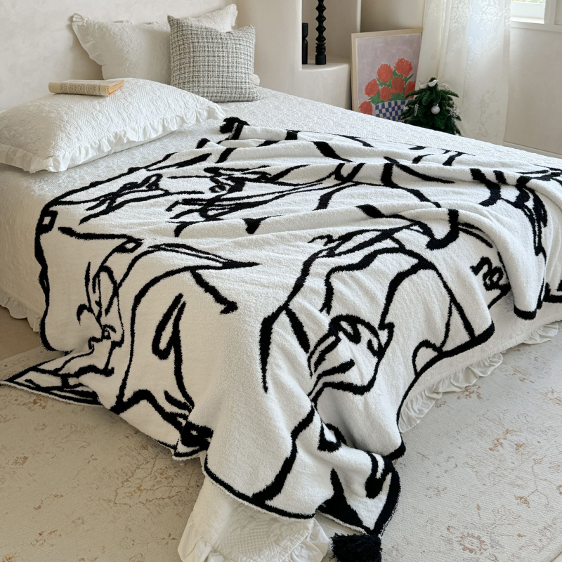 Geometriai mintás Nordic takaró, 1000–1499 g, kevert rostok, testreszabható