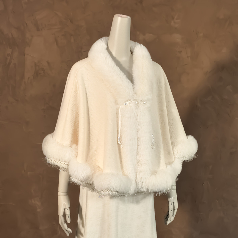 Női sálköpeny poliészterből, melegen tart, őszi–téli, monokróm minta, elegáns stílus