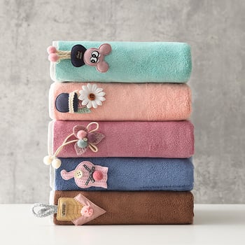 Microfiber ručnik za sušenje kose, 100D vlakno, šivanje rubova s izrezanim baršunom, mogućnost prilagođenog logotipa, upijajući i brzo suši