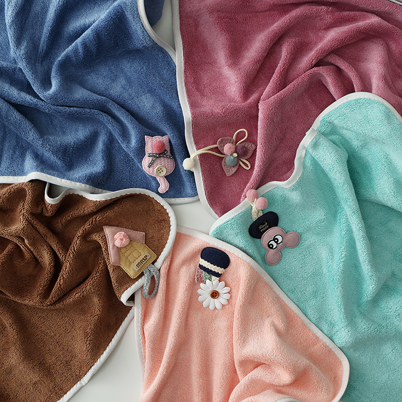 Microfiber ručnik za sušenje kose, 100D vlakno, šivanje rubova s izrezanim baršunom, mogućnost prilagođenog logotipa, upijajući i brzo suši