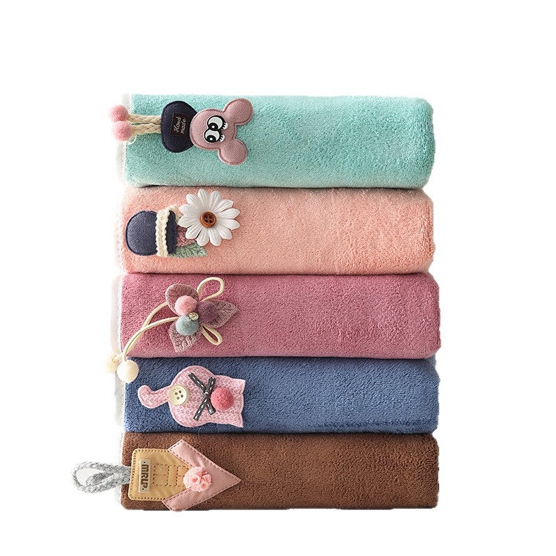 Microfiber ručnik za sušenje kose, 100D vlakno, šivanje rubova s izrezanim baršunom, mogućnost prilagođenog logotipa, upijajući i brzo suši