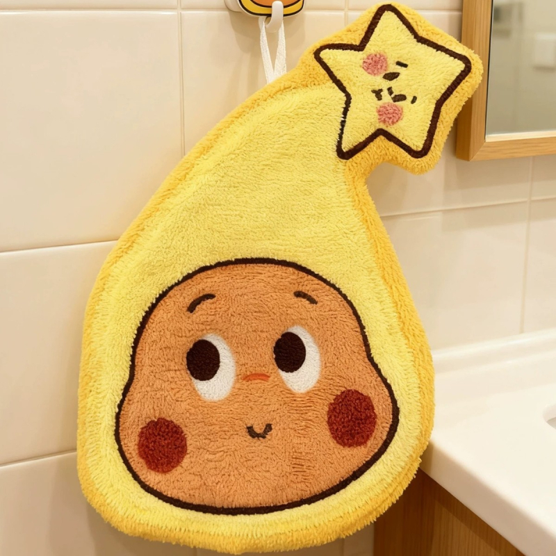 Prosop de mână Star Man, fleece coral, broderie, 150D, 30-50 g, personalizabil