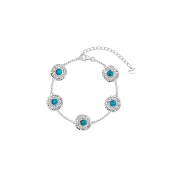 Brățară din argint 925 cu ochi de tigru și turcoaz, design geometric, placare electro, stil lux pentru femei