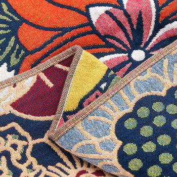 Prosop de baie/plajă din bumbac gază cu ciucuri și model floral, țesătură Jacquard, 32 fire, 400–500 g