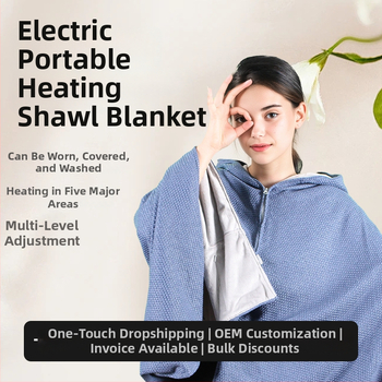 Графенов загряващ шал с качулка, USB захранване, памук-нитрилна смес, тегло 800–999 g