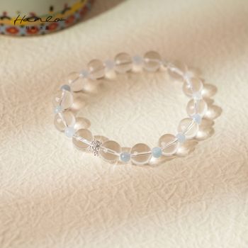 Brățară cu mărgele din cristal zircon, lucrată manual, formă geometrică, pentru femei, versatilă