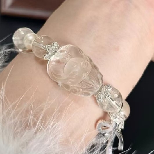 Brățară cu cristal, motiv vulpe, stil etnic, șlefuită, primăvara 2025