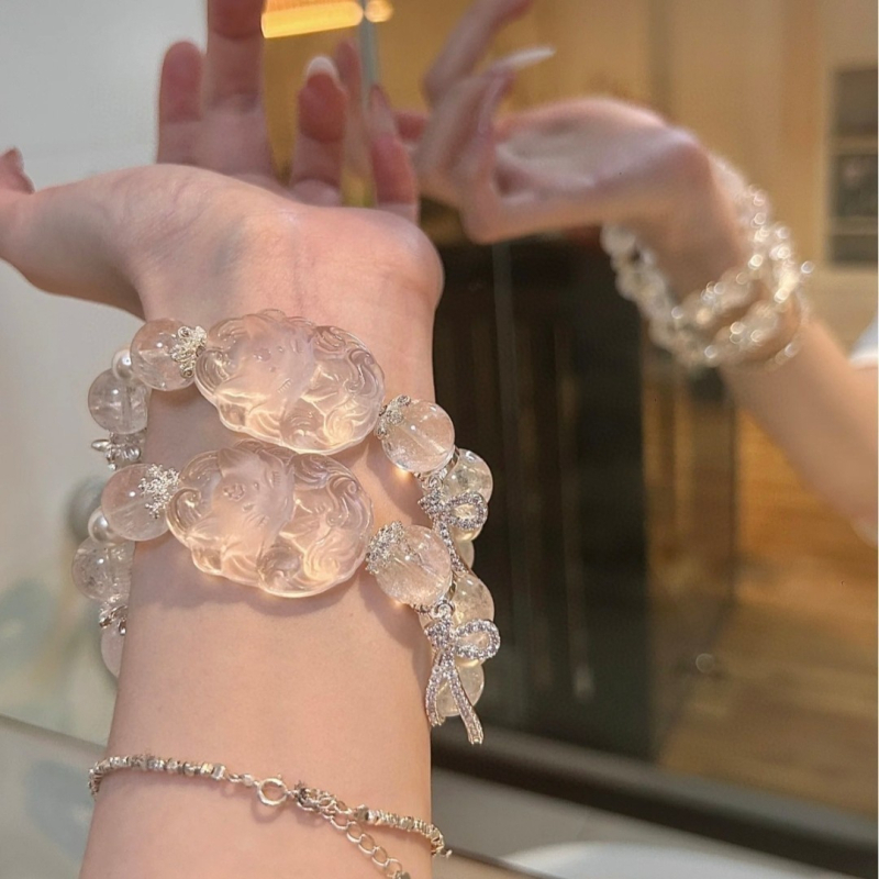 Brățară cu cristal, motiv vulpe, stil etnic, șlefuită, primăvara 2025