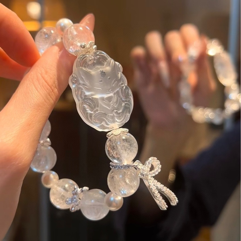 Brățară cu cristal, motiv vulpe, stil etnic, șlefuită, primăvara 2025