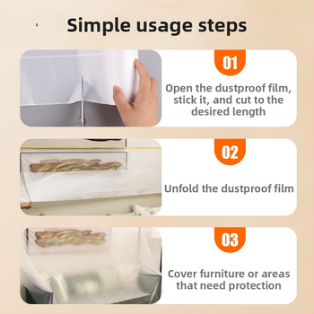 Film protecție praf îmbunătățit pentru uz casnic, folie PE pentru renovări, acoperire mobilier, utilizare unică, procesare personalizată, stil Modern Simplu