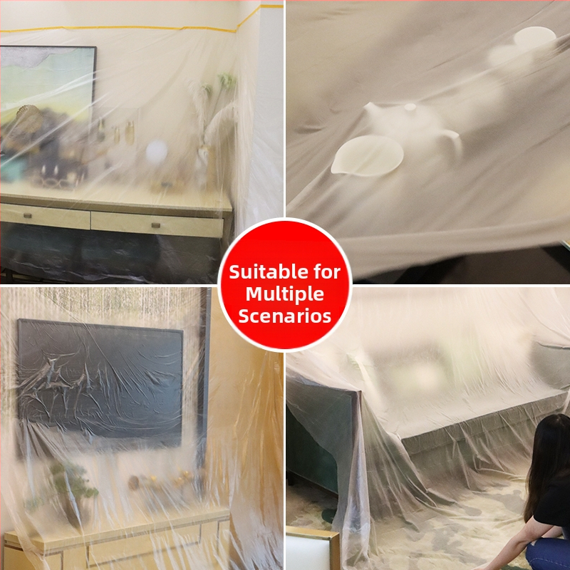 Namų naudojimui skirtas storintas dulkių apsaugos plėvelė rekonstrukcijoms, baldų vienkartinė danga, PE medžiaga, pritaikytas apdorojimas, paprastas šiuolaikinis stilius