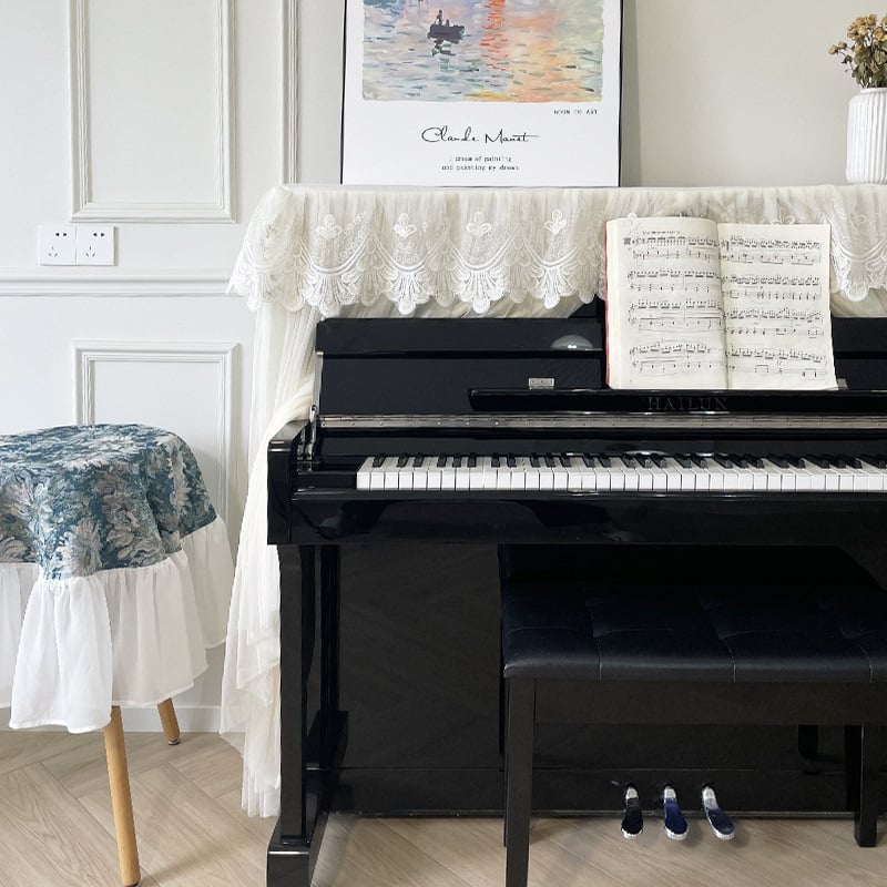 Navlaka za prašinu za klavir – moderni minimalistički stil, europska čipka, potpuno pokriće