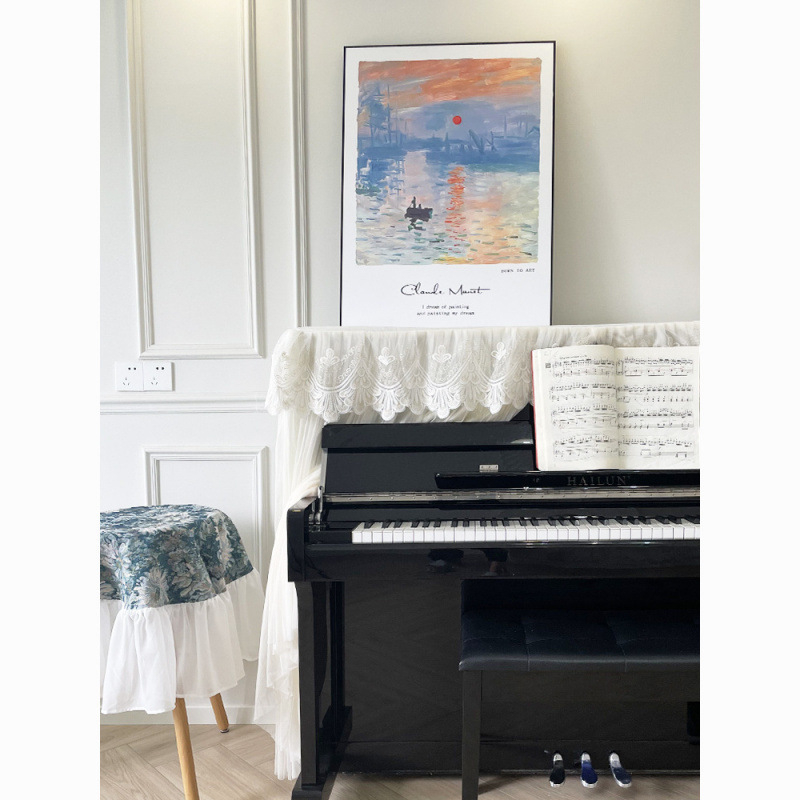 Navlaka za prašinu za klavir – moderni minimalistički stil, europska čipka, potpuno pokriće