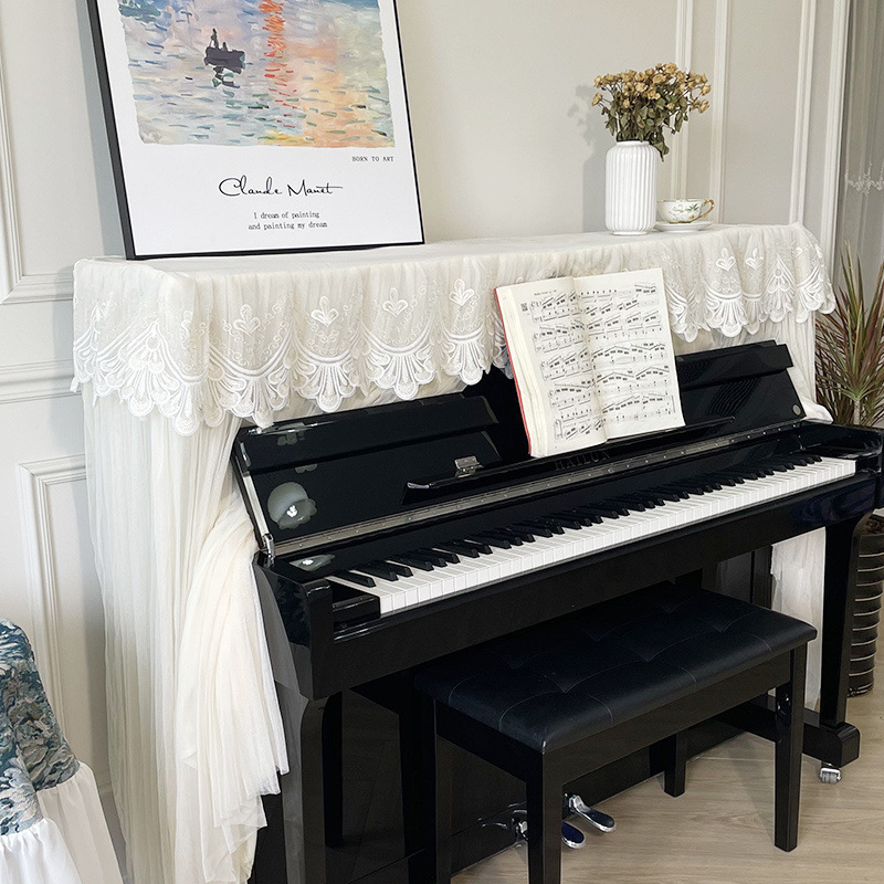 Navlaka za prašinu za klavir – moderni minimalistički stil, europska čipka, potpuno pokriće