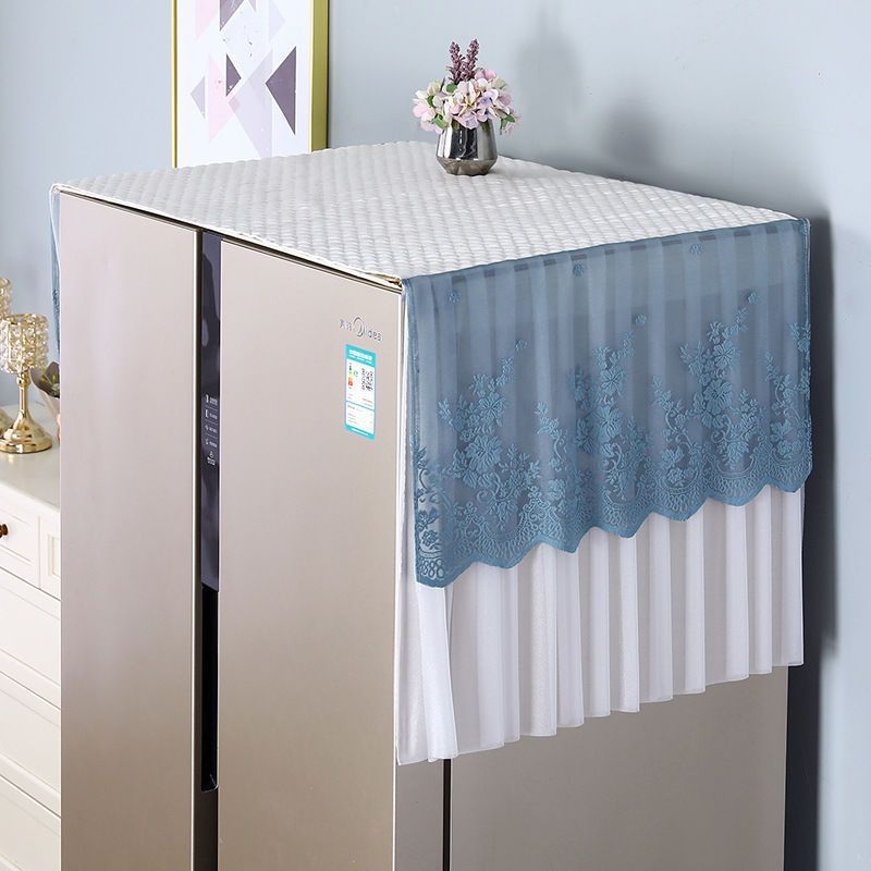 Capac de frigider dantelat, bumbac, stil Nordic, protecție împotriva prafului pentru frigider cu o ușă sau două uși