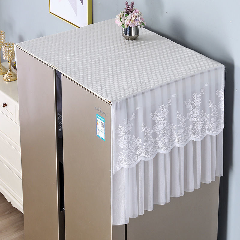 Capac de frigider dantelat, bumbac, stil Nordic, protecție împotriva prafului pentru frigider cu o ușă sau două uși