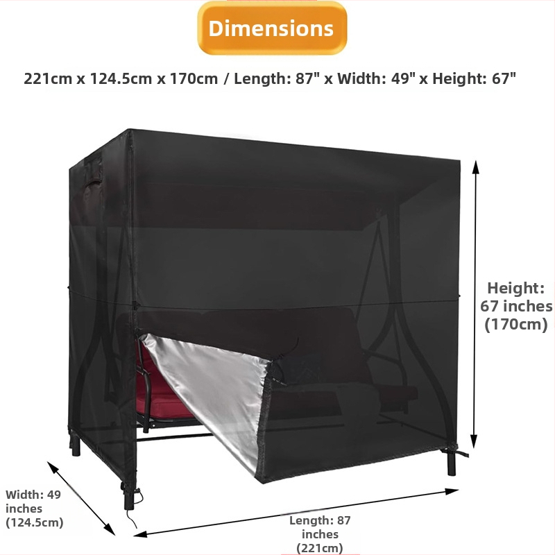 Kültéri hintatakaró – Oxford anyag, vízálló, UV-védett és porálló, minimalist stílus, termékkód A25