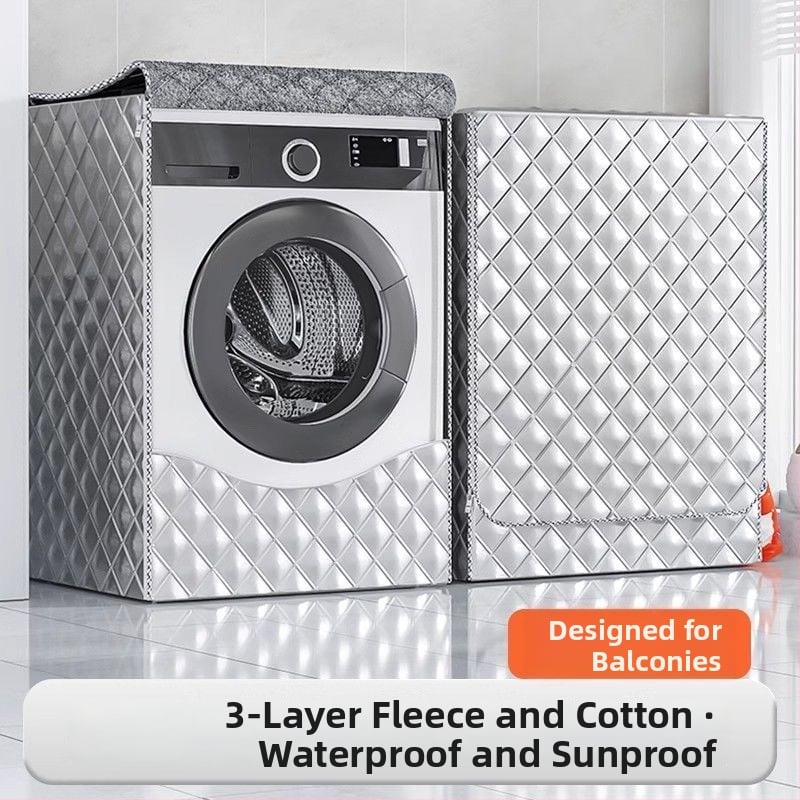Navlaka za perilicu rublja s izolacijom, zaštitom od sunca i vodootpornošću, od debelog flanel materijala, jednostavan modern dizajn