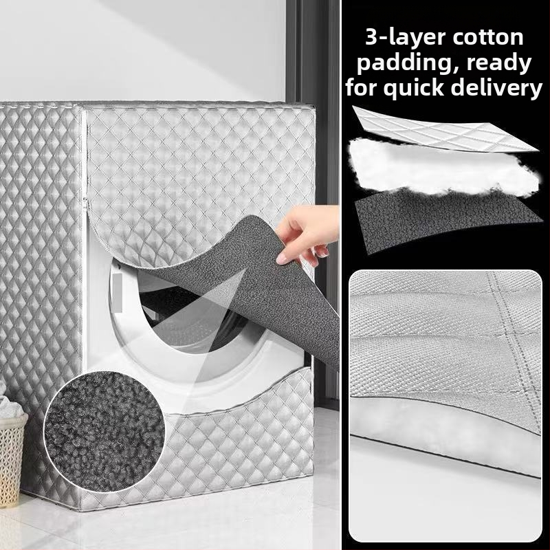 Navlaka za perilicu rublja s izolacijom, zaštitom od sunca i vodootpornošću, od debelog flanel materijala, jednostavan modern dizajn