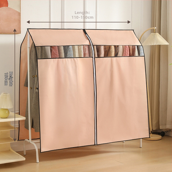 Drēbju pakaramā putekļu aizsargs, neizšūts audums, pret putekļiem un mitrumu, piemērots garderobei ar drēbju pakaramiem, moderns minimālisma stils