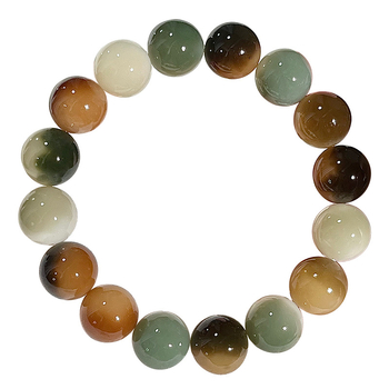 Brățară din semințe Bodhi — natural, unisex, accesoriu pentru mână, origine indoneziană, finisaj lustruit, set de 20 mărgele