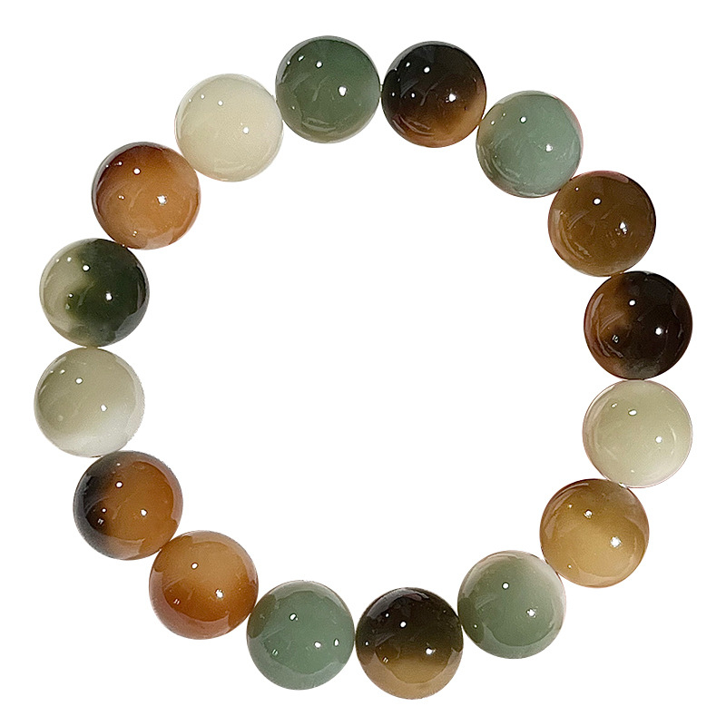 Brățară din semințe Bodhi — natural, unisex, accesoriu pentru mână, origine indoneziană, finisaj lustruit, set de 20 mărgele