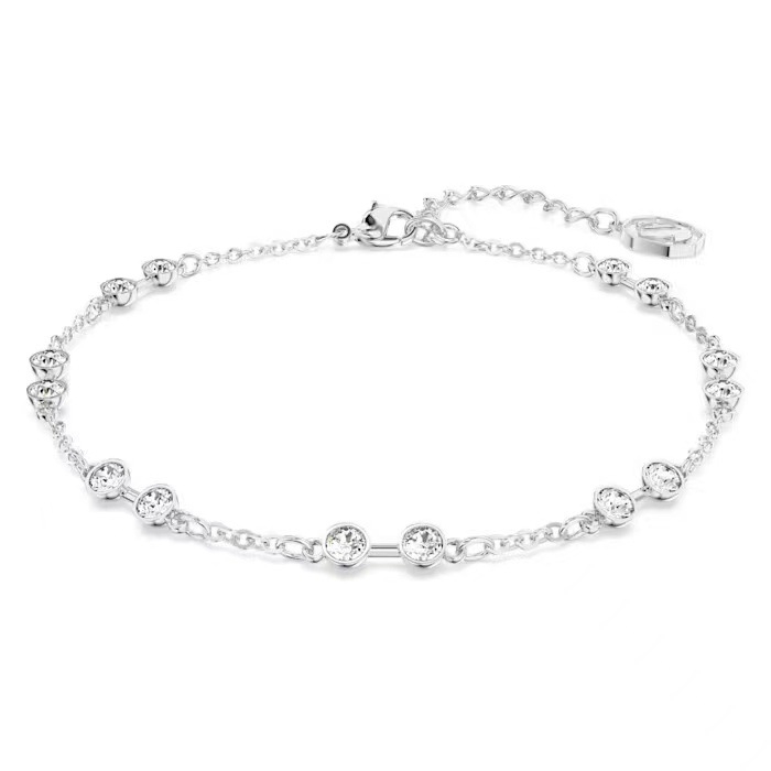 Ženski narukvica sa Swarovski kristalima, geometrijski dizajn od legure, elektroplatirani završni sloj
