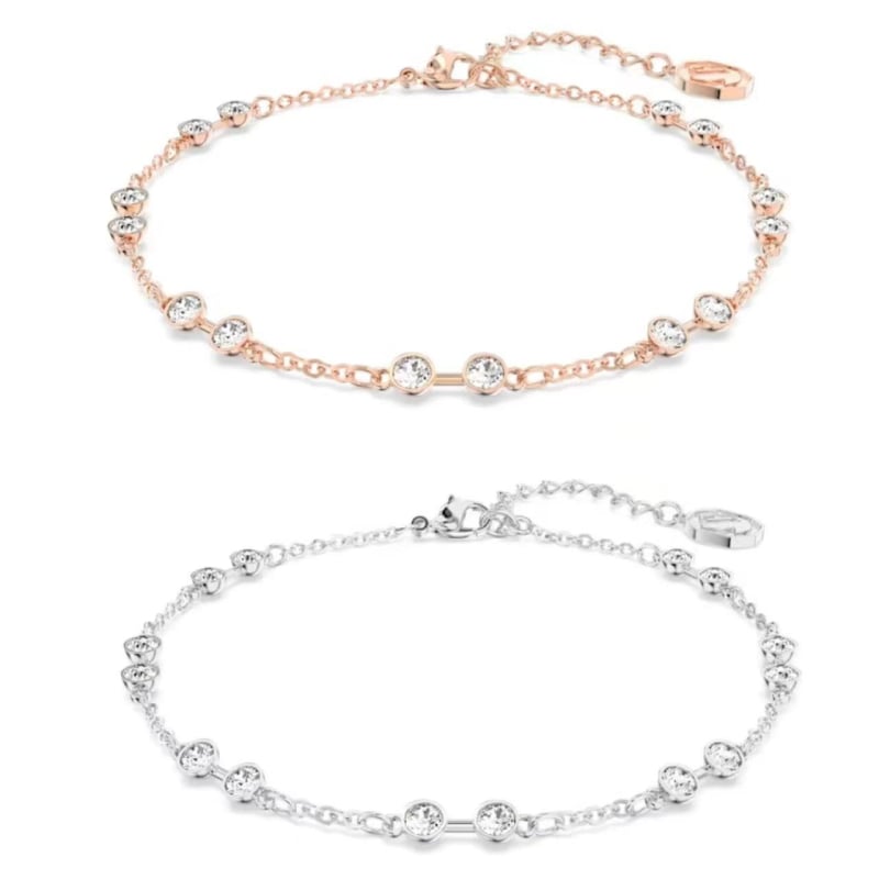 Ženski narukvica sa Swarovski kristalima, geometrijski dizajn od legure, elektroplatirani završni sloj