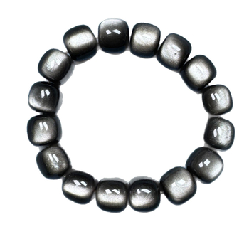 Narukvica od obsidijana — ručno izrađena, geometrijski oblik, unisex stil, DIY dodatak za perlice