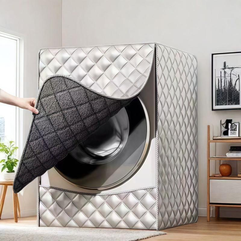 Kryt práčky s bubnom – flanel materiál, jednoduchý moderný štýl, ochrana proti prachu