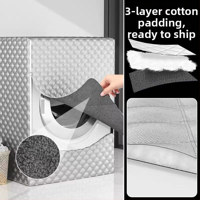 Kryt práčky s bubnom – flanel materiál, jednoduchý moderný štýl, ochrana proti prachu