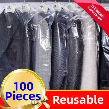 Apģērbu pūļu aizsargpudele – Plastmasas materiāls; Vienkāršs un mūsdienīgs stils; Putekļu aizsardzība; Paredzēts apģērbiem