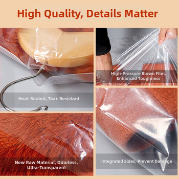 Apģērbu pūļu aizsargpudele – Plastmasas materiāls; Vienkāršs un mūsdienīgs stils; Putekļu aizsardzība; Paredzēts apģērbiem