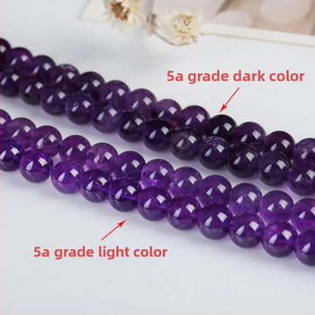 Prirodne ametistne perle, slobodne perle za izradu DIY narukvice, ljubičasto-lavanda, okrugle, 4 mm
