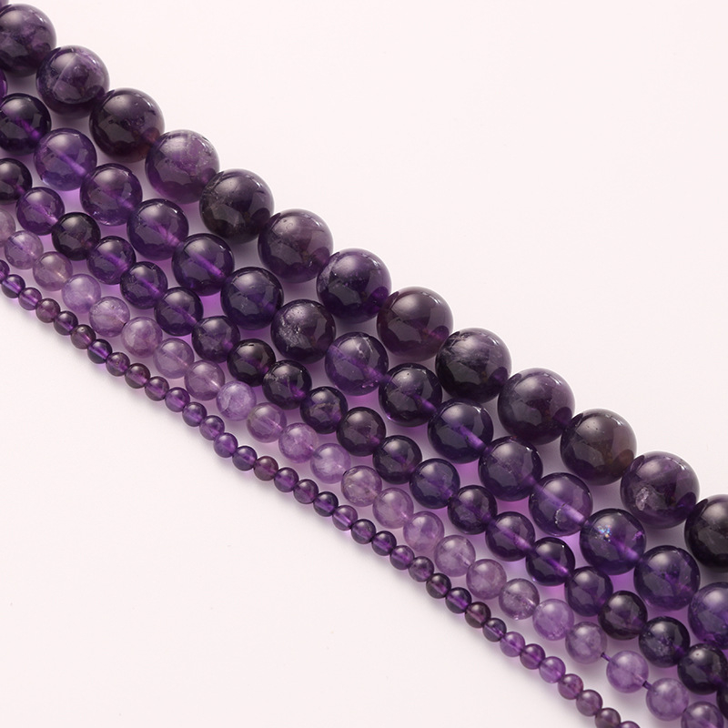 Prirodne ametistne perle, slobodne perle za izradu DIY narukvice, ljubičasto-lavanda, okrugle, 4 mm