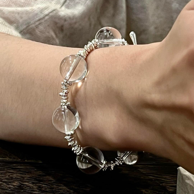 Krištáľové geometrické unisex náramok s gravírovaním – originálne ručné šperky