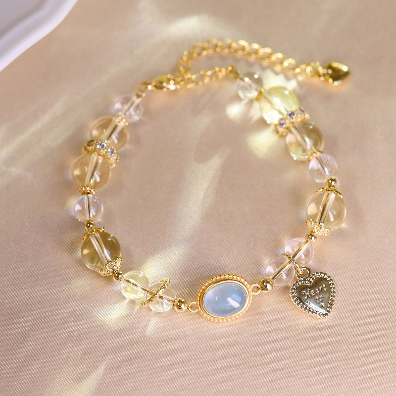 Brățară Feiyi accesorii din cristal de căpșună, lucrată manual, pentru femei, stil chinezesc, retro-literar