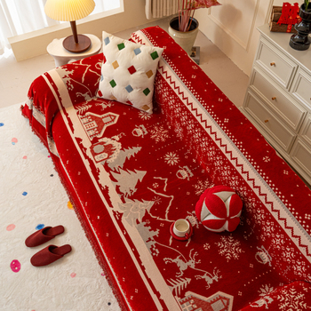 Husa Chenille pentru canapea de două locuri, stil festiv