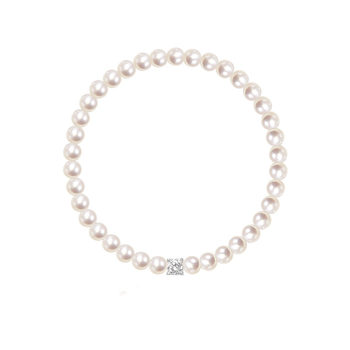 Brățară din argint 925, lucrată manual, pentru femei, design geometric cu zirconiu pătrat și perle imitatie rotunde, stil ușor lux