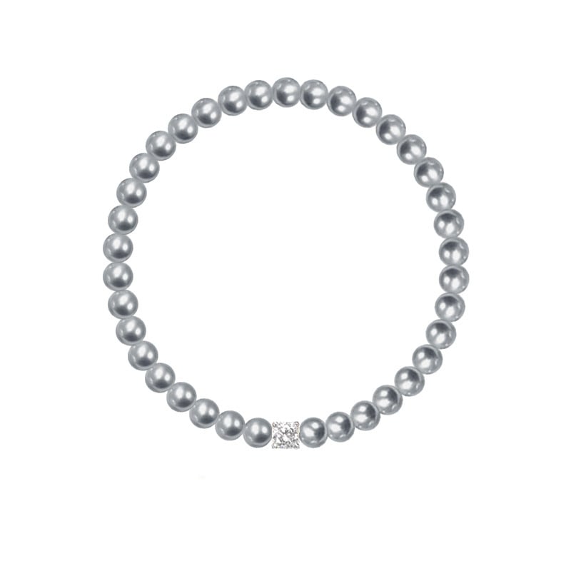 Brățară din argint 925, lucrată manual, pentru femei, design geometric cu zirconiu pătrat și perle imitatie rotunde, stil ușor lux