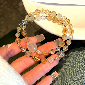 Brățară Pixiu cu cristal în formă de turn, dublu cerc, lucrată manual, stil feminin chinezesc, motiv animal zodiac, iarna 2024