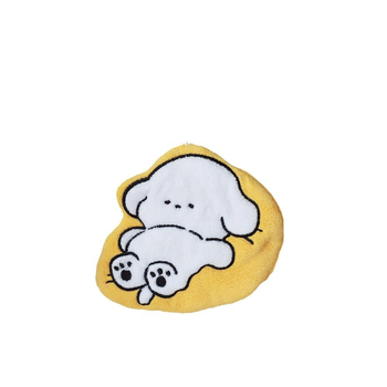 Prosop de mână brodat cu cățeluș drăguț pentru copii, de agățat, fără scame, super-absorbant, pentru bucătărie/ștergerea mâinilor (Coral Velvet, 120D, 200g+)