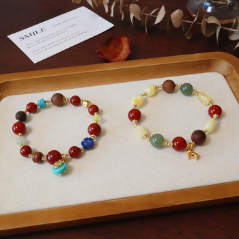 Brățară din ceară de albine, lucrată manual, unisex, formă romb, stil chinez nou