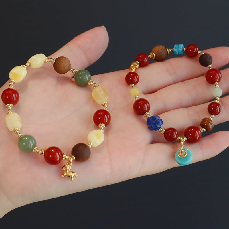 Brățară din ceară de albine, lucrată manual, unisex, formă romb, stil chinez nou